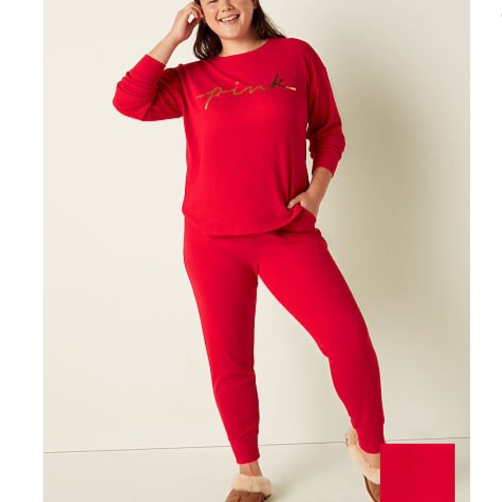 Pink Victoria’s Secret Thermal Jogger Sleep Set NWT